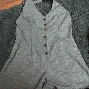plaid romper forever 21 business casual
